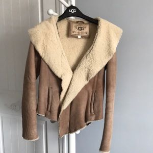 Ugg shearing lamb leather jacket women